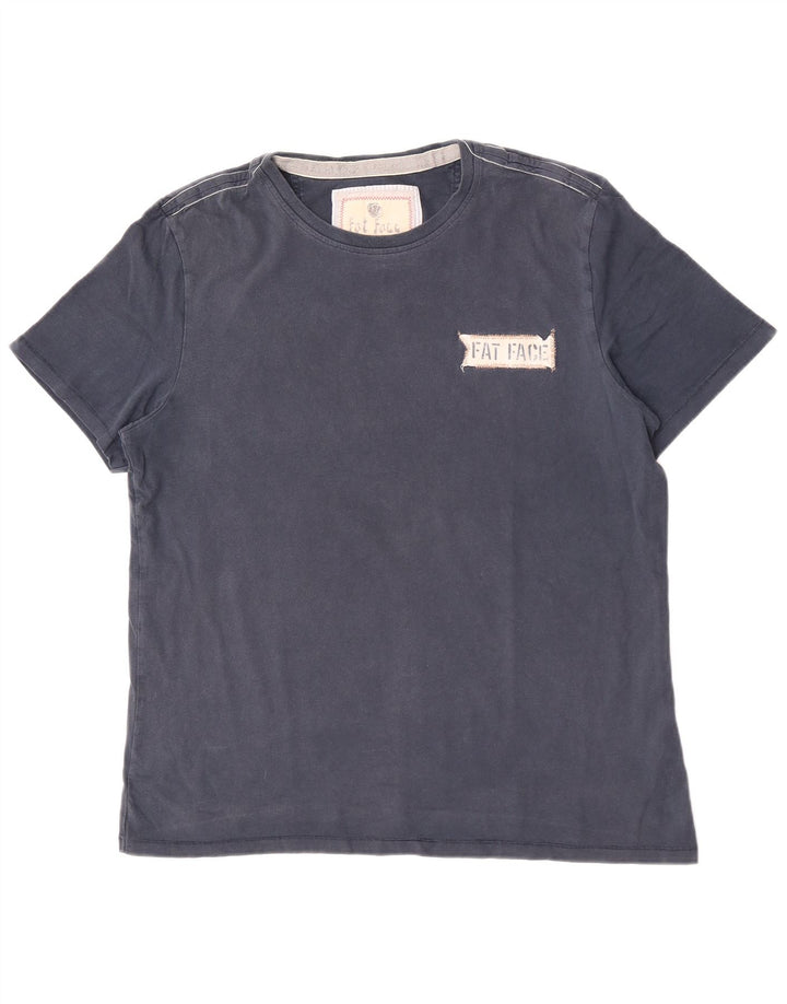 Fat Face Herre grafisk T-shirt Top Medium Marineblå Bomuld