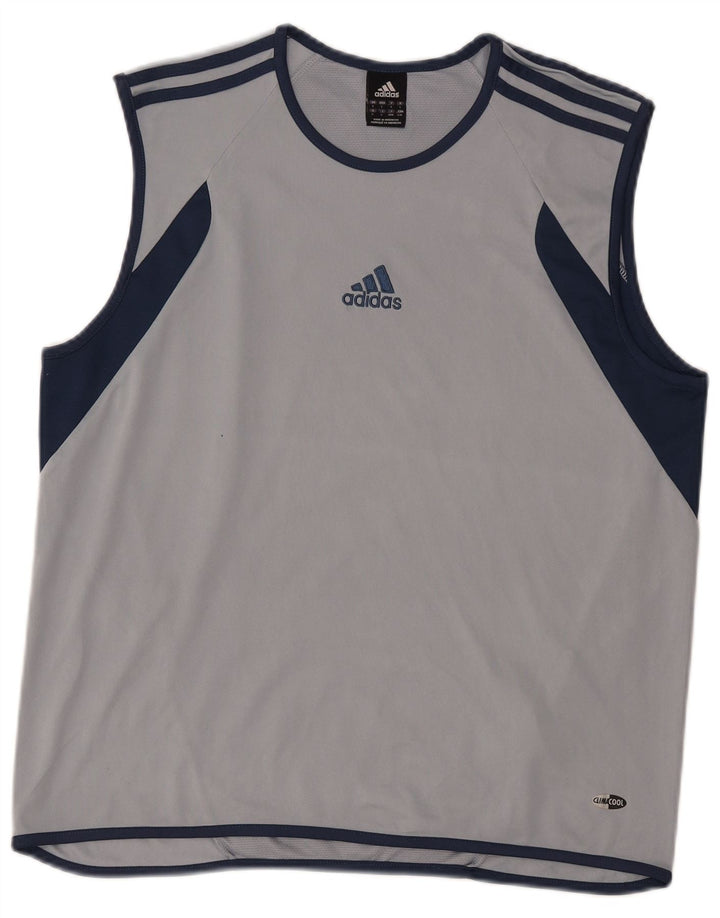 Adidas Herre Climacool Vest Top Stor Grå Colourblock Polyester