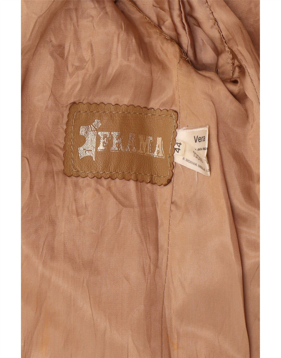 Vintage Dame 2 Button Blazer Jacket IT 44 Medium Beige Læder Classic