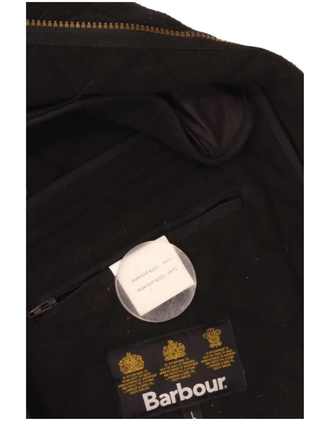 Barbour Herre quiltet jakke UK 40 Stor sort polyester