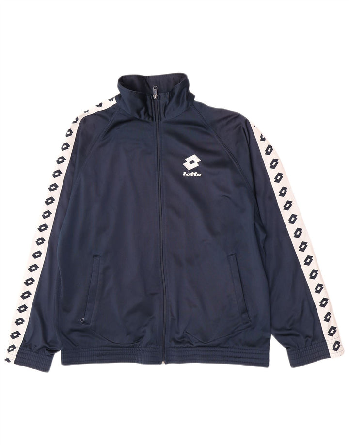 Lotto Herre grafisk træningsdragt Topjakke XL Navy Blue Colourblock