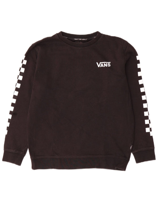 Vans Dame Grafisk Sweatshirt Jumper UK 16 Stor Sort Bomuld