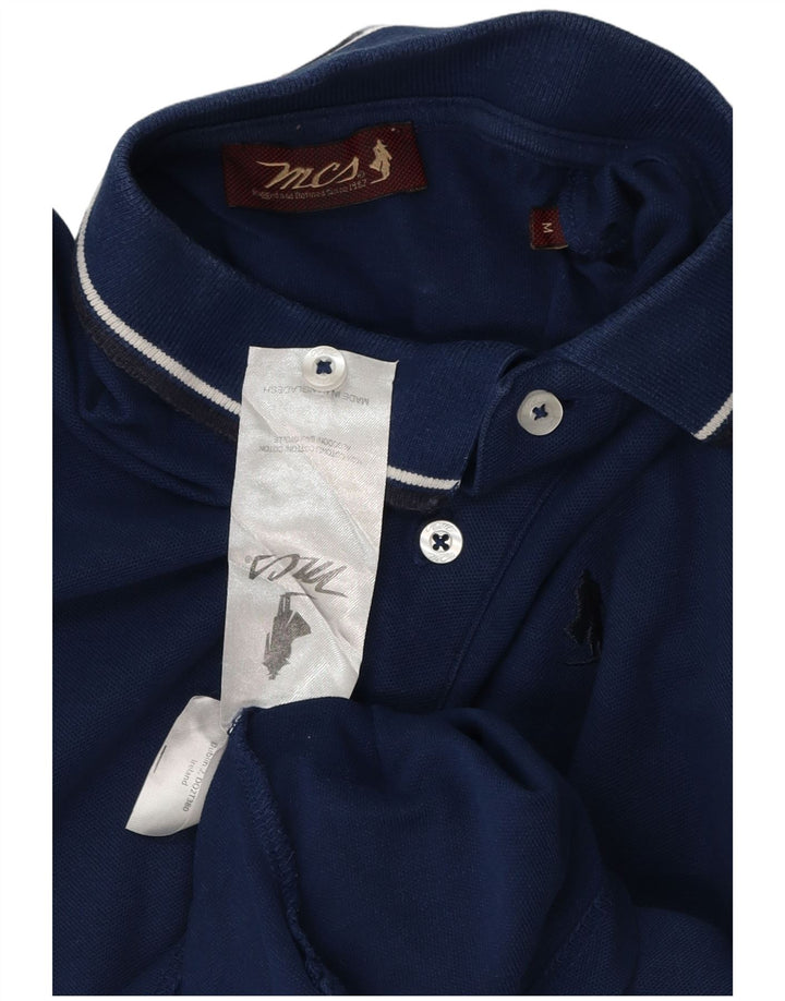 MARLBORO CLASSICS Mens Polo Shirt Medium Navy Blue Cotton