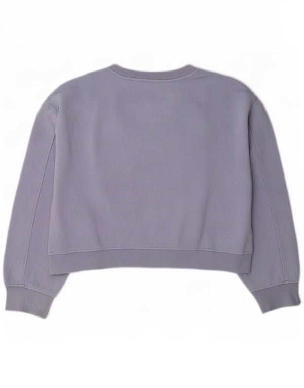 Zara Womens Crop Sweatshirt Jumper UK 16 Stor lilla bomuld