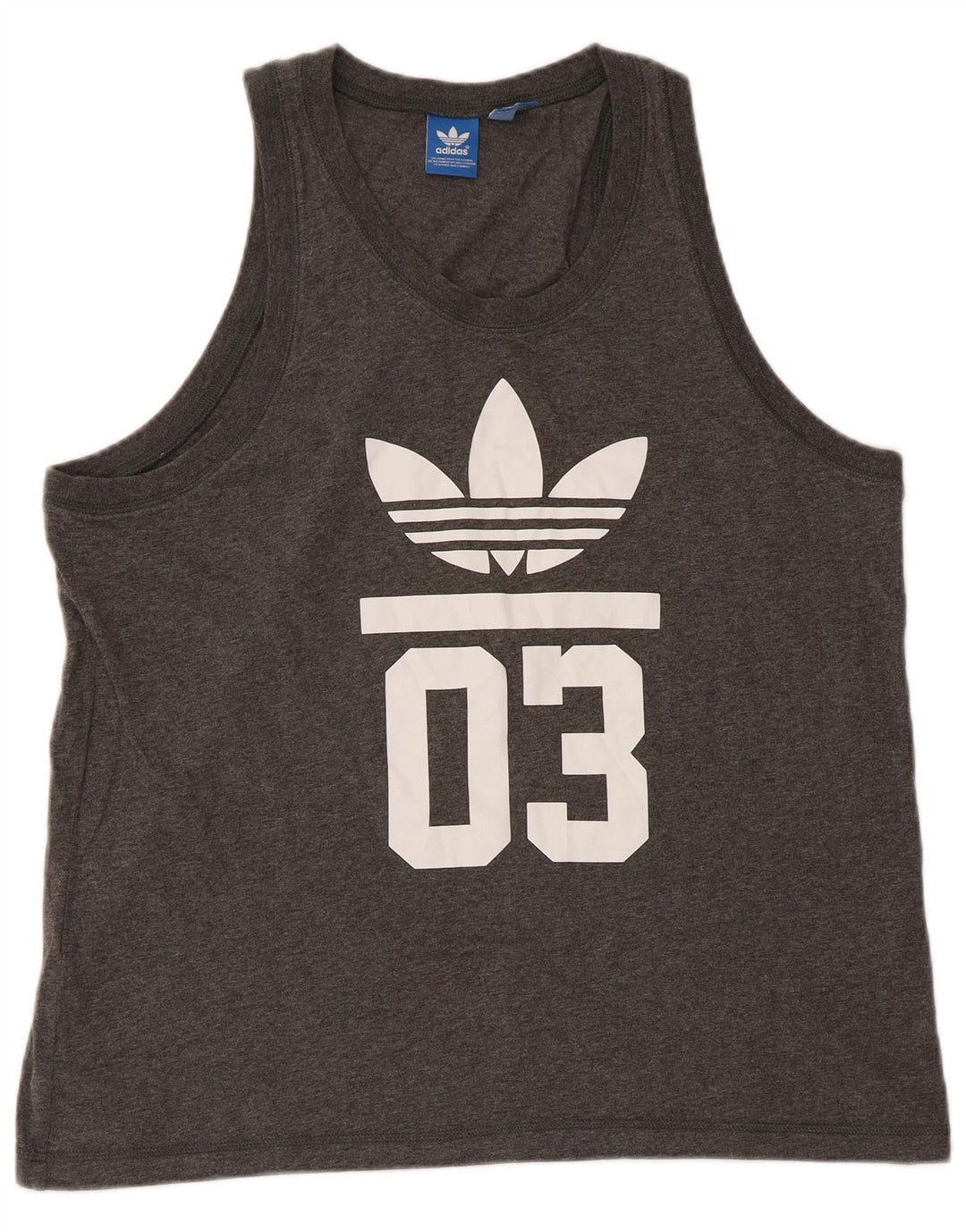 Adidas Herre Grafisk Vest Top Stor Grå Bomuld