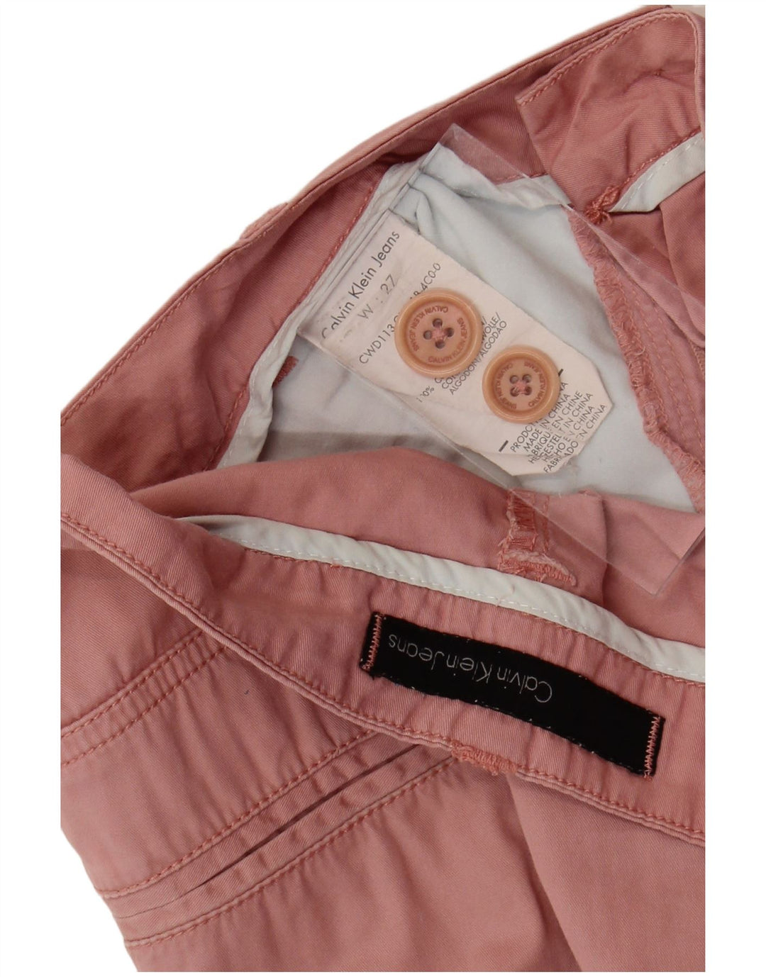 CALVIN KLEIN JEANS Chino Shorts til kvinder W27 Small Pink Bomuld