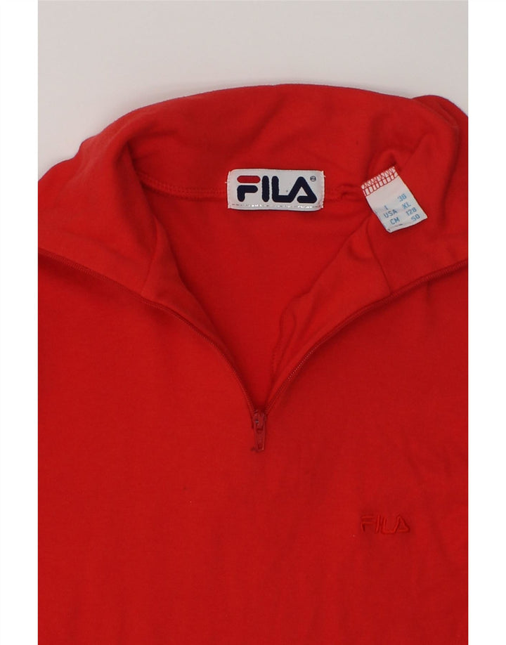 FILA Girls Top Long Sleeve 7-8 Years Red Cotton | Vintage Fila | Thrift | Second-Hand Fila | Used Clothing | Messina Hembry 