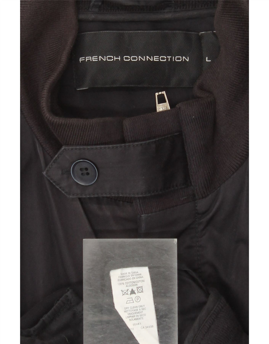 French Connection Herre Bomber Jacket UK 40 Large Navy Blue Cotton