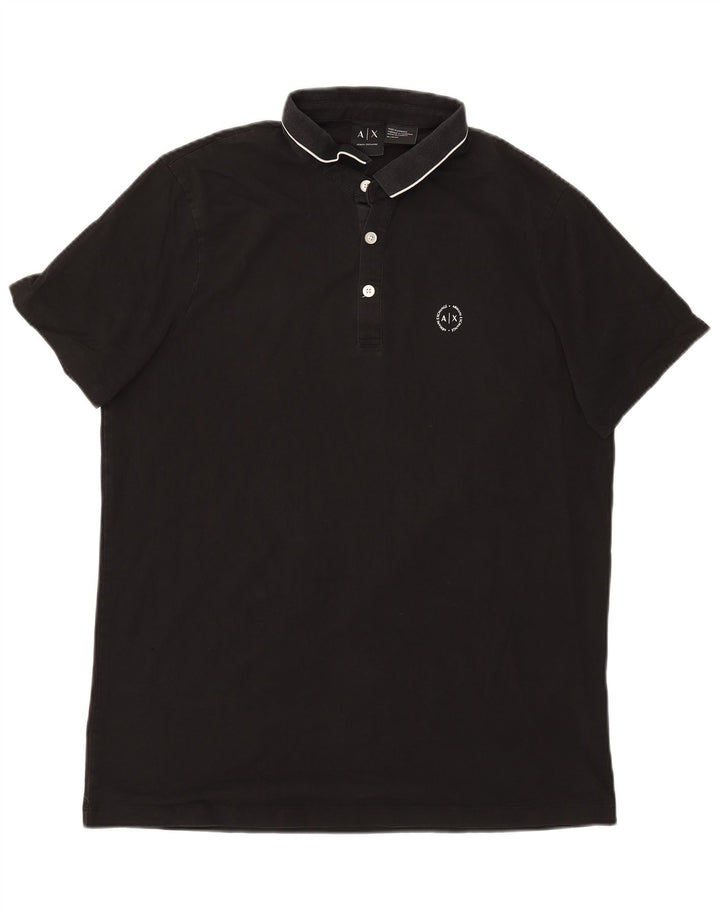 ARMANI EXCHANGE Herre poloshirt XL Sort bomuld