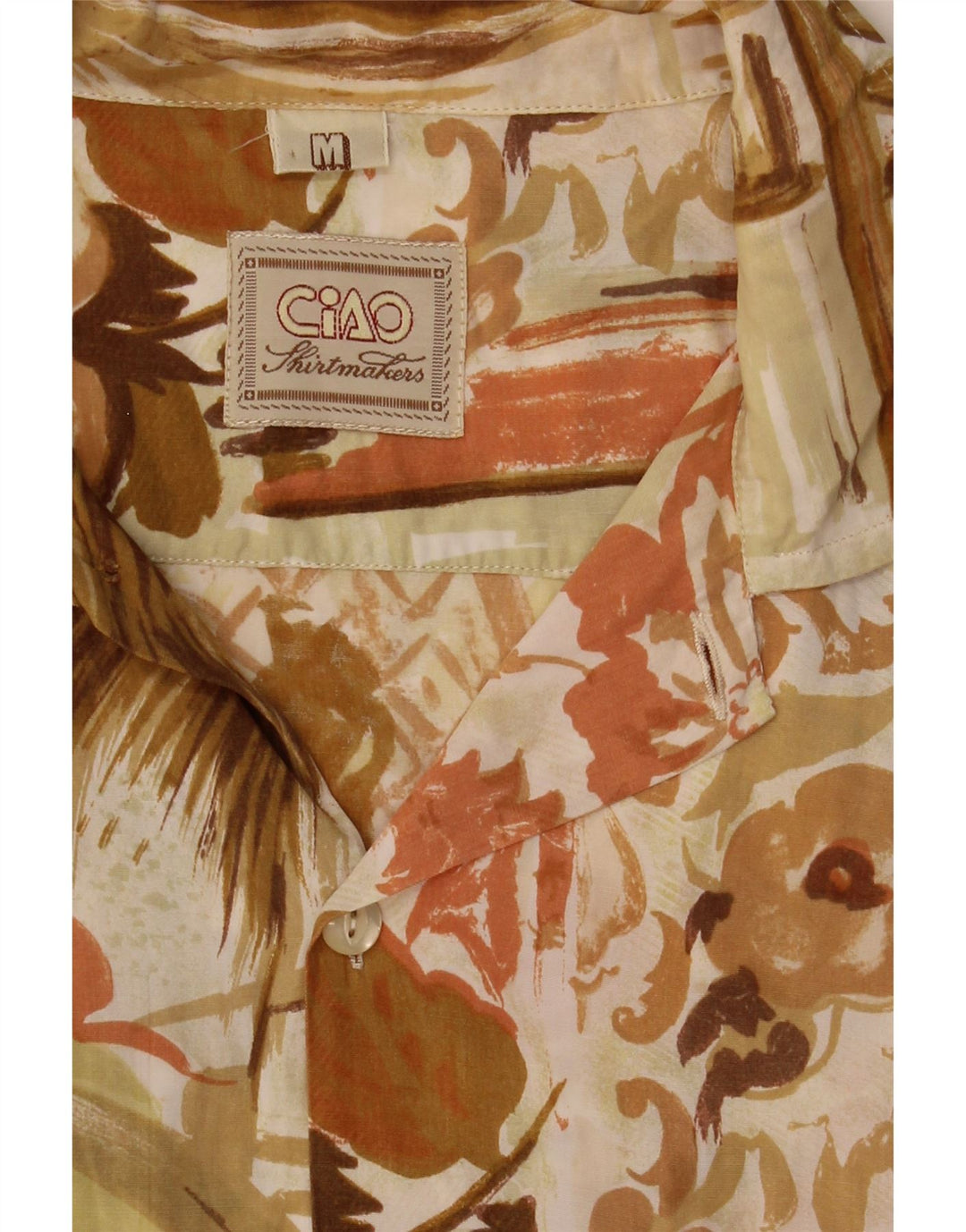CIAO Kortærmet Herreskjorte Medium Beige Floral