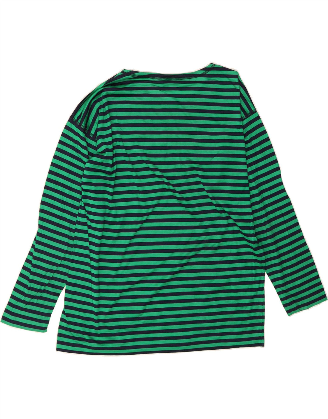 VINTAGE Womens Graphic Top Long Sleeve IT 46 Large Green Striped Vintage Vintage and Second-Hand Vintage from Messina Hembry 
