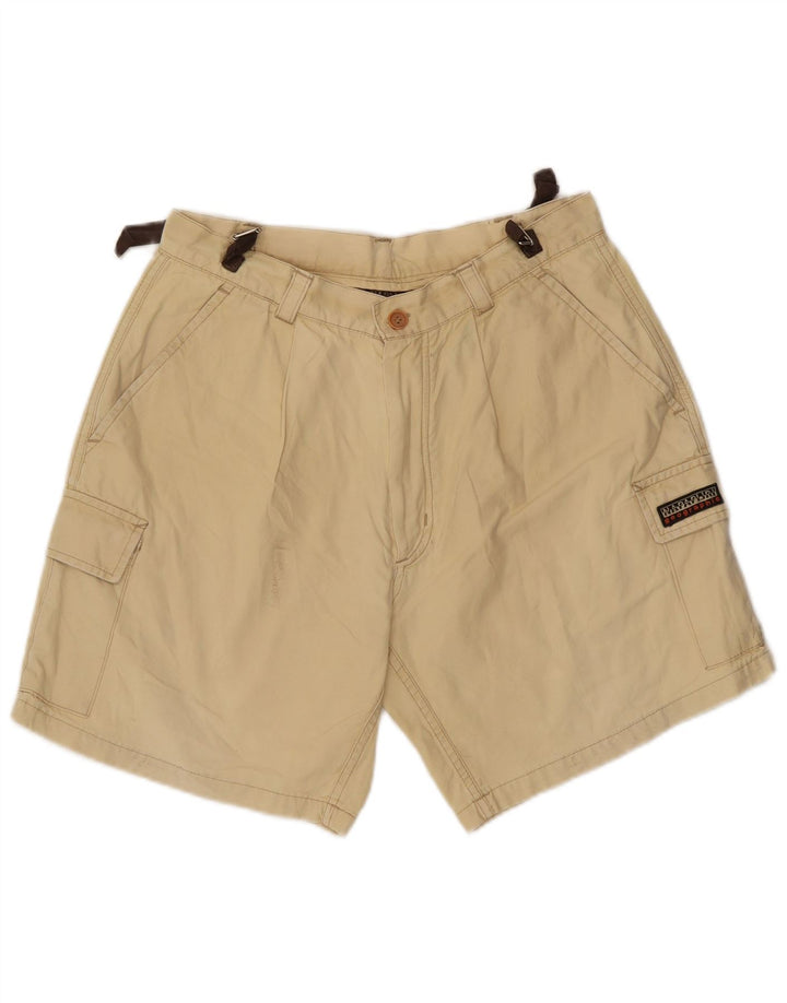 NAPAPIJRI Mens Cargo Shorts Large W34  Beige Cotton