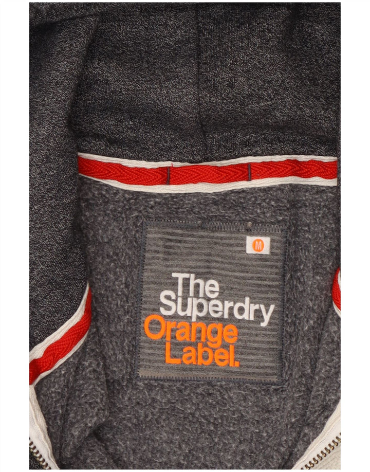 Superdry Hættetrøje med lynlås til mænd mellemgrå flækket bomuld