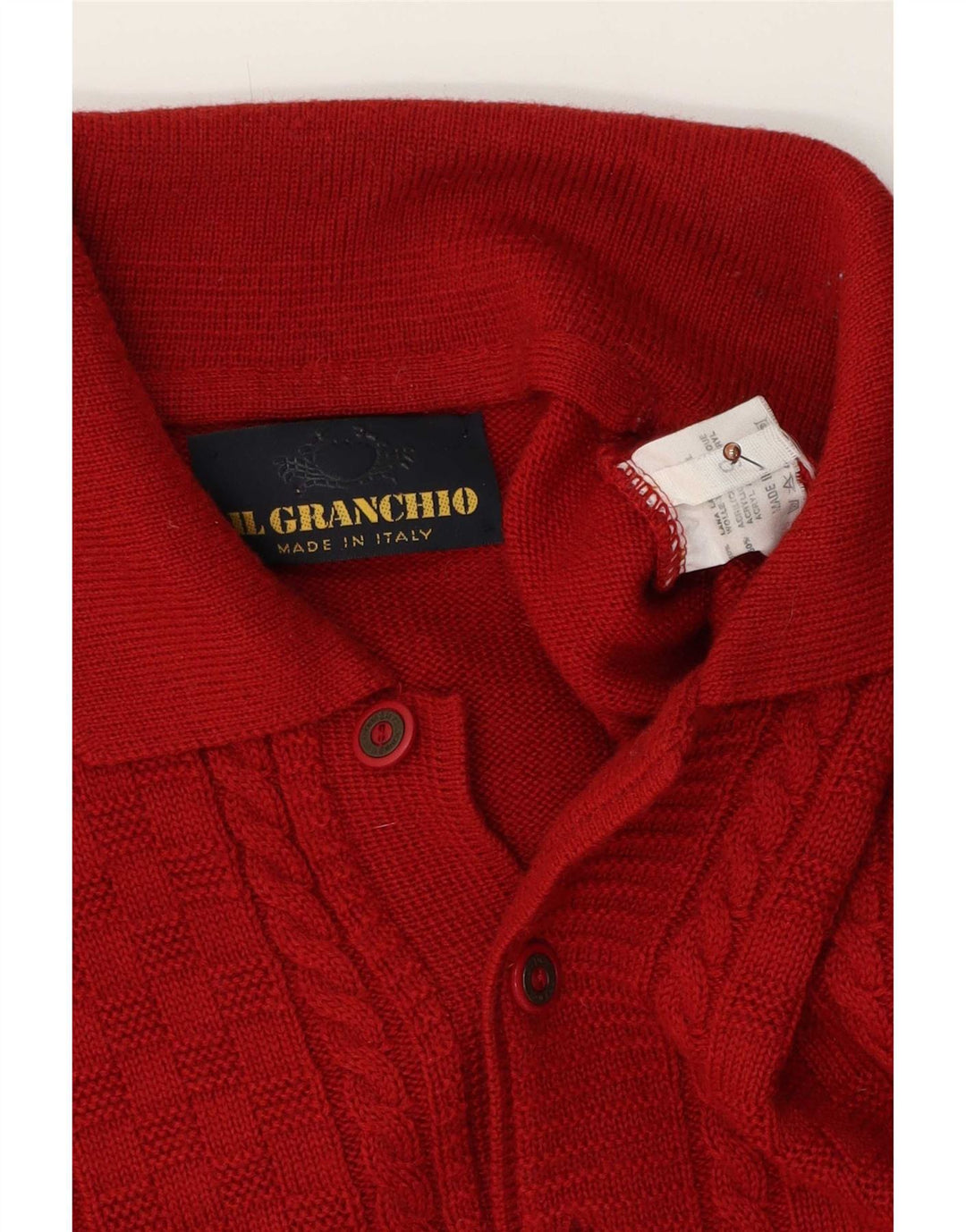 Il Granchio Herre Polo Neck Jumper Sweater Stor Rød Uld