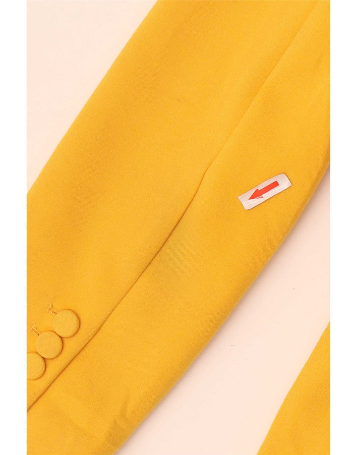 Zara Dame Dobbeltradet Blazer Jacket UK 14 Large Yellow