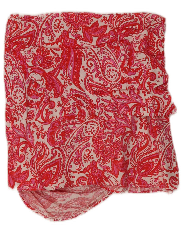 Zara Dame Mini Nederdel Medium W28 Rød Paisley