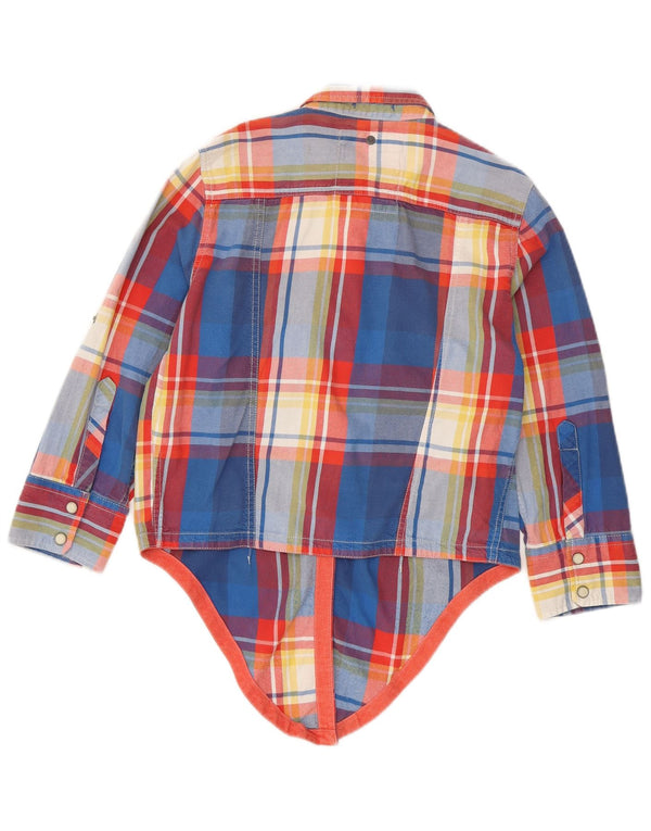 Superdry Dame Pullover Flanell Shirt UK 12 Medium Blue Ternet Bomuld