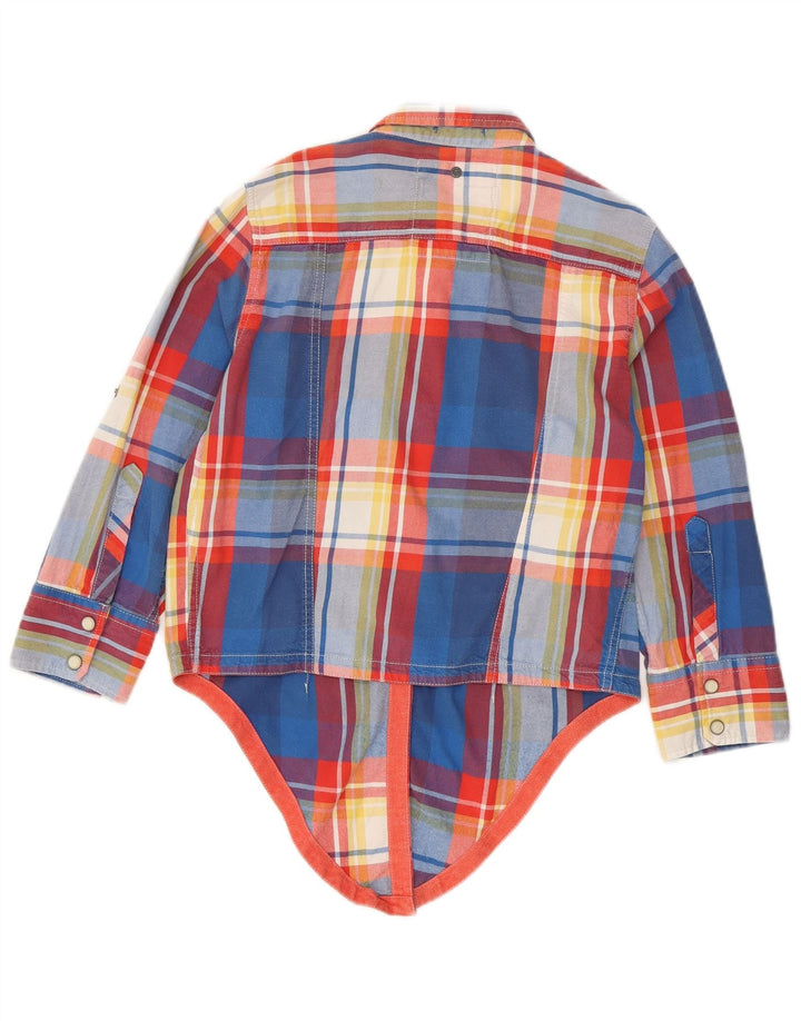 Superdry Dame Pullover Flanell Shirt UK 12 Medium Blue Ternet Bomuld