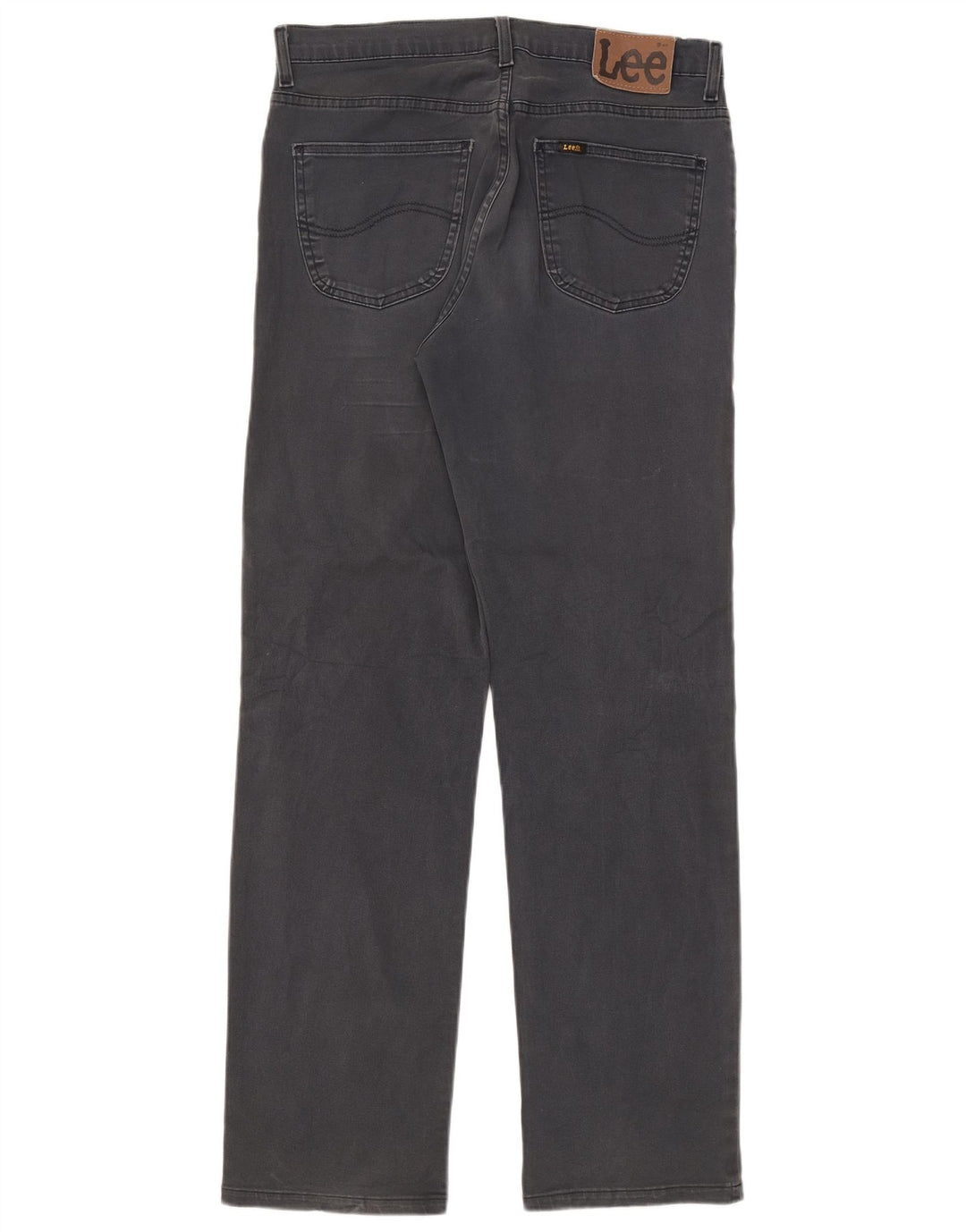 Lee Straight Jeans til mænd W33 L34 Grå bomuld
