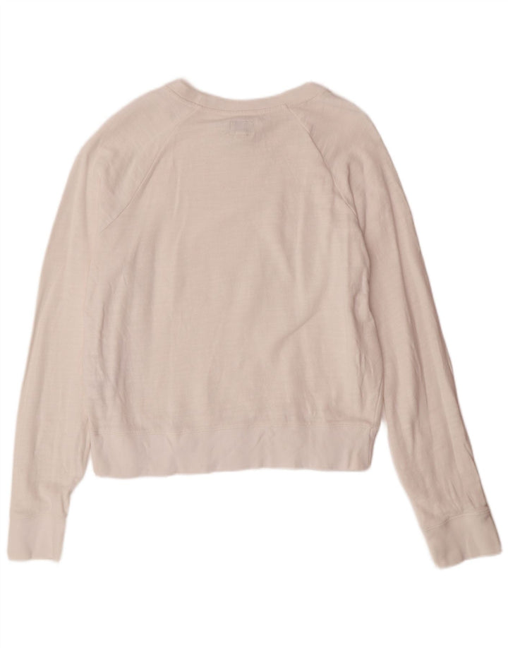 J. CREW Dame Oversized Sweatshirt Jumper UK 10 Small White Bomuld