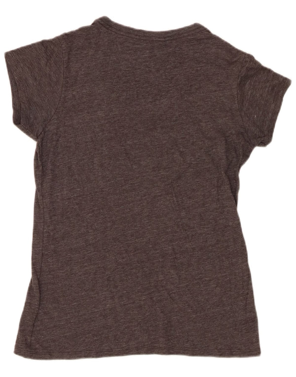 The North Face Kvinder Slim Fit Grafisk T-Shirt Top UK 10 Små Grå Flecked