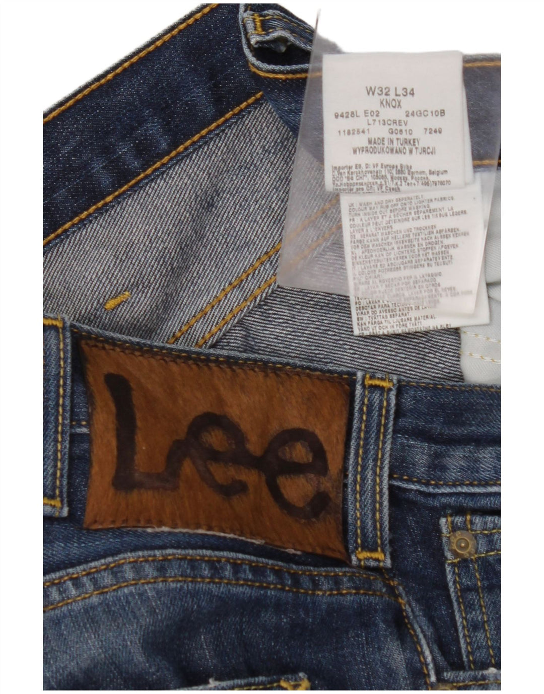 LEE Herre Knox Straight Jeans W32 L34 Marineblå Bomuld