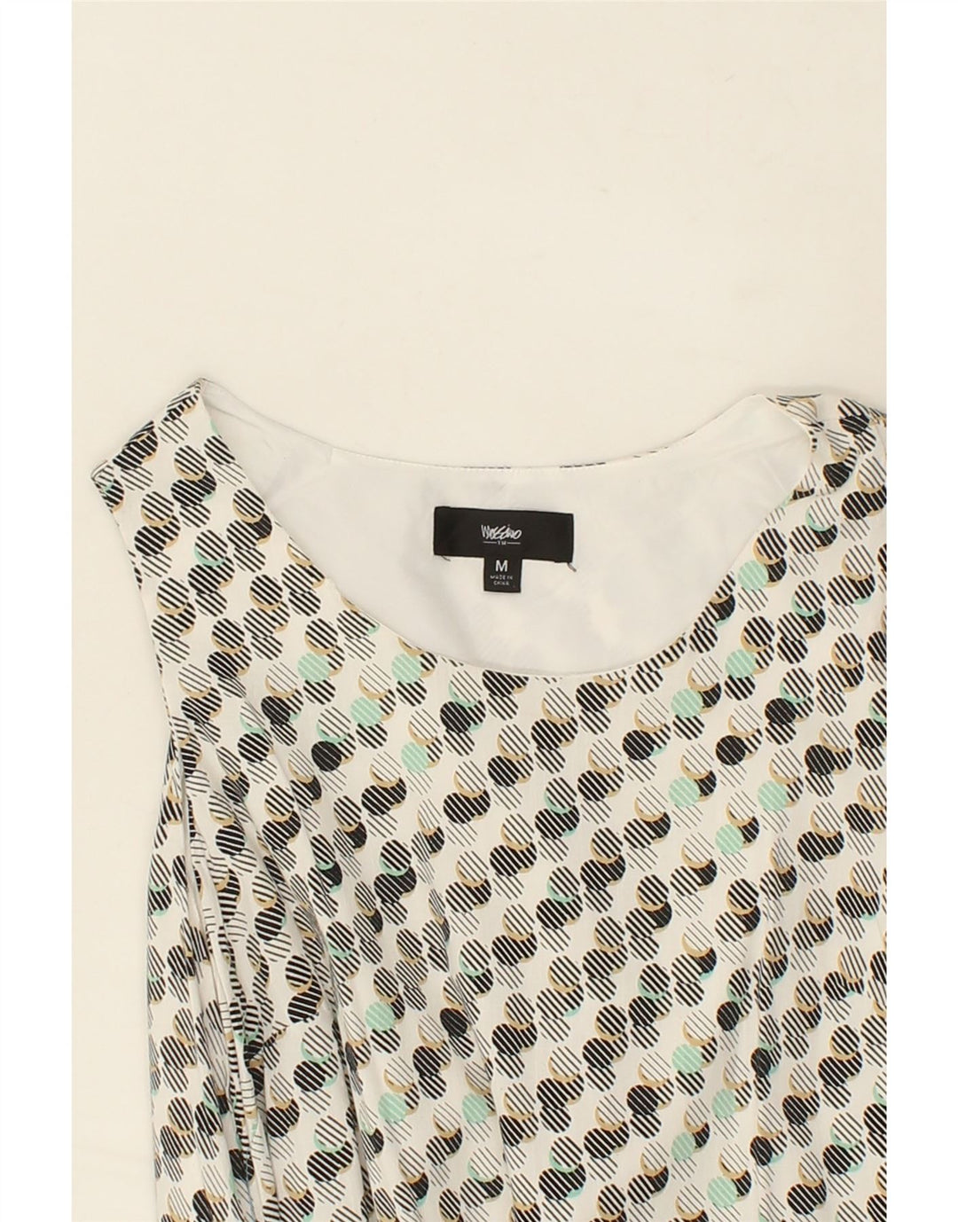 MOSSIMO Womens Sleeveless Wrap Dress UK 12 Medium White Polka Dot Rayon Vintage Mossimo and Second-Hand Mossimo from Messina Hembry 