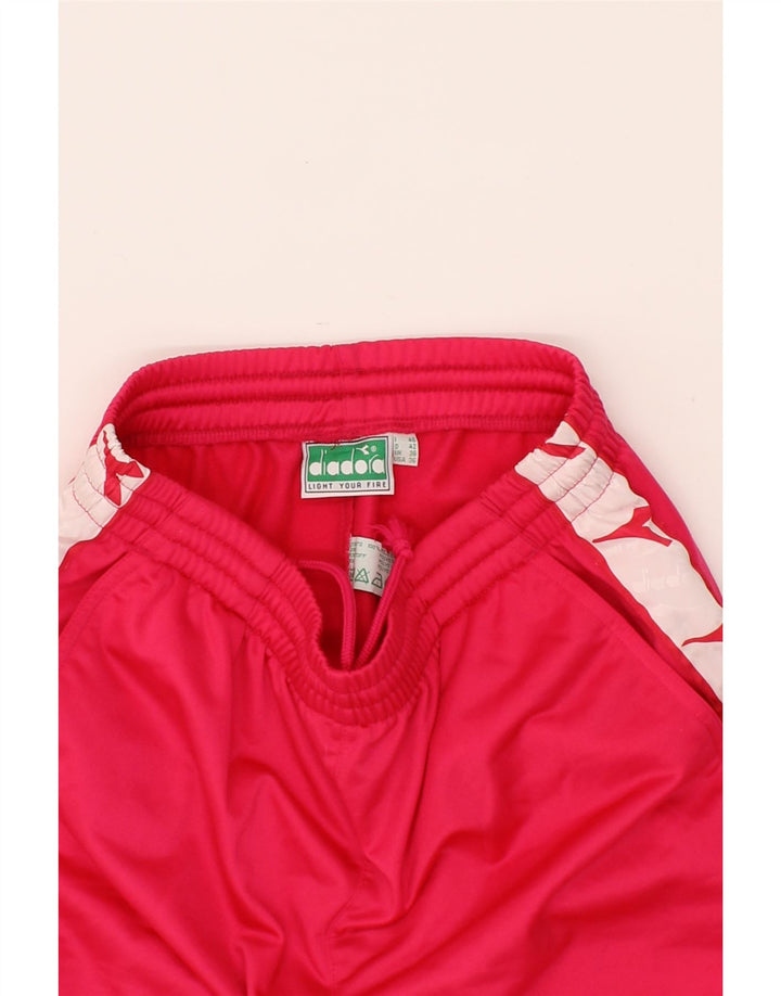 DIADORA Womens Graphic Tracksuit Trousers IT 46 Large Pink Polyester Vintage Diadora and Second-Hand Diadora from Messina Hembry 
