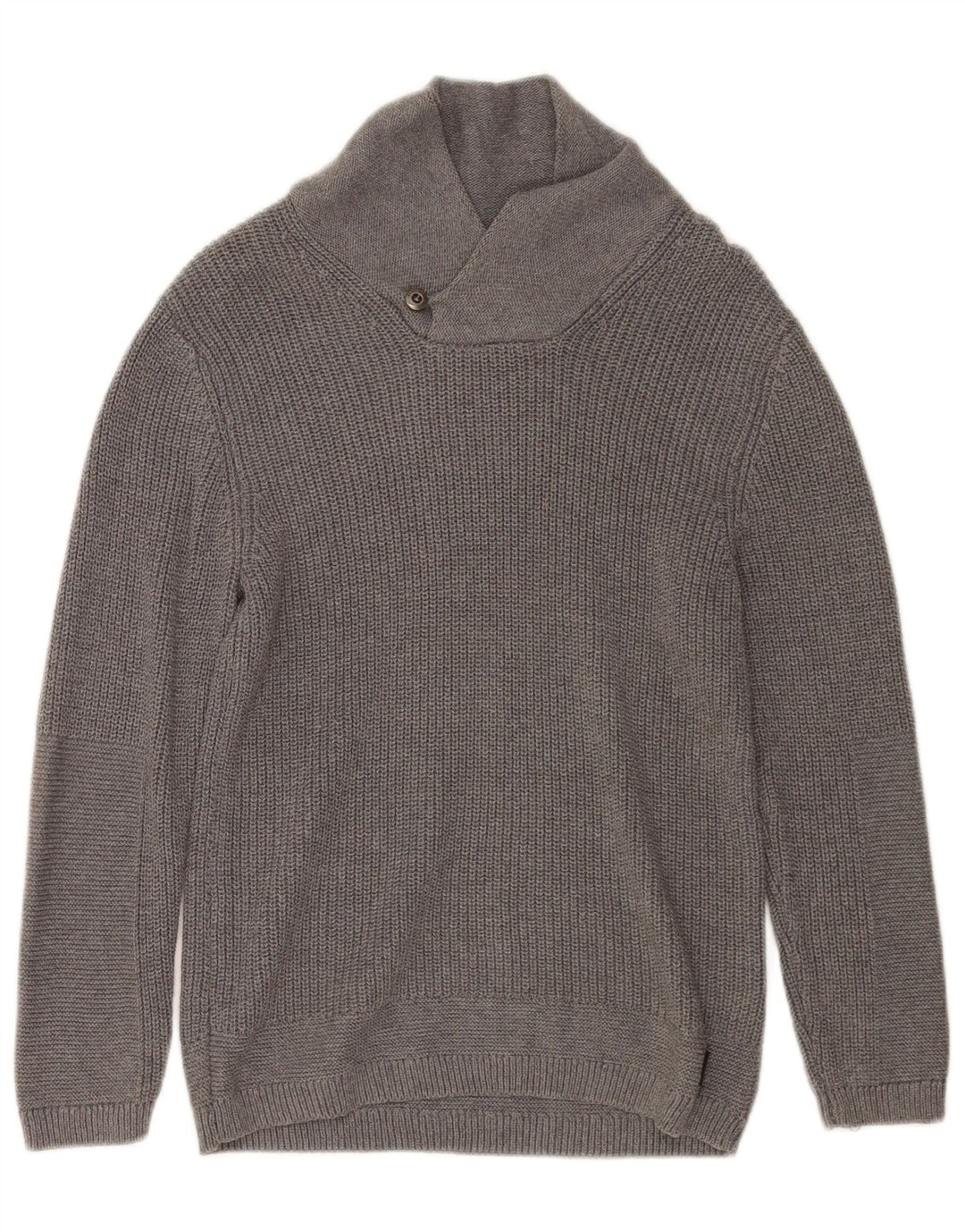 Zara Boys Shawl Neck Jumper Sweater 9-10 År Grå Bomuld