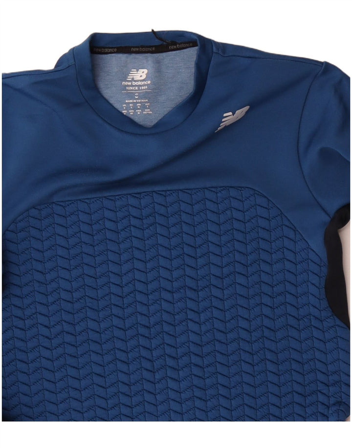 NEW BALANCE Herre Sweatshirt Jumper Small Blue Colourblock Polyester