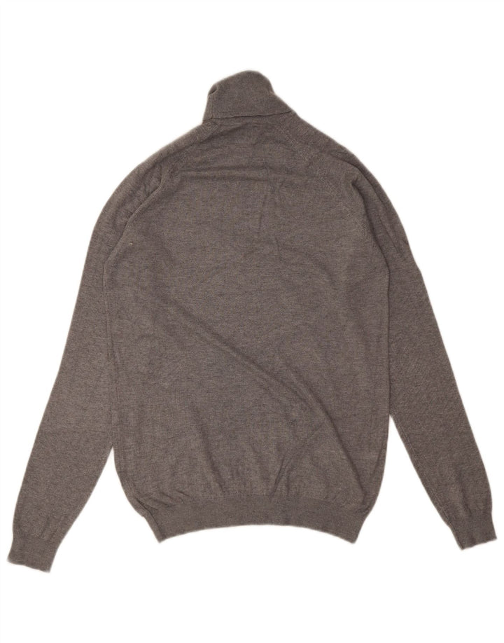 Zara Dame Rullehals Sweater UK 10 Small Grey Viscose