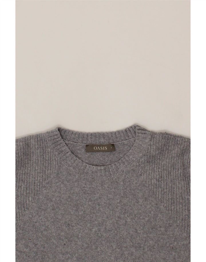 OASIS Womens Crew Neck Jumper Sweater UK 10 Small Grey Polyester Vintage Oasis and Second-Hand Oasis from Messina Hembry 