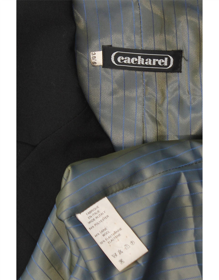 Cacharel Dame Dobbeltradet Blazer Jacket IT 38 XS Sort Polyester