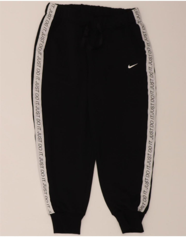 NIKE Womens Dri Fit Tracksuit Trousers Joggers Small  Black Colourblock Vintage Nike and Second-Hand Nike from Messina Hembry 