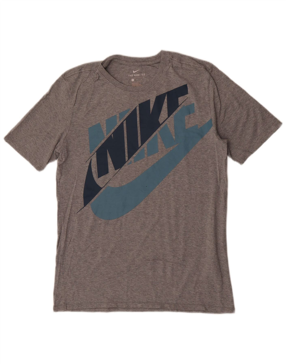 Nike Herre Athletic Cut Grafisk T-Shirt Top Medium Grey Bomuld