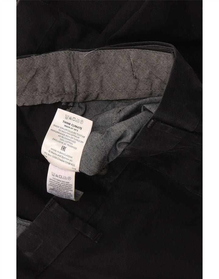 Marks & Spencer Herre Regular Fit Chino Shorts W48 4XL Sort Bomuld
