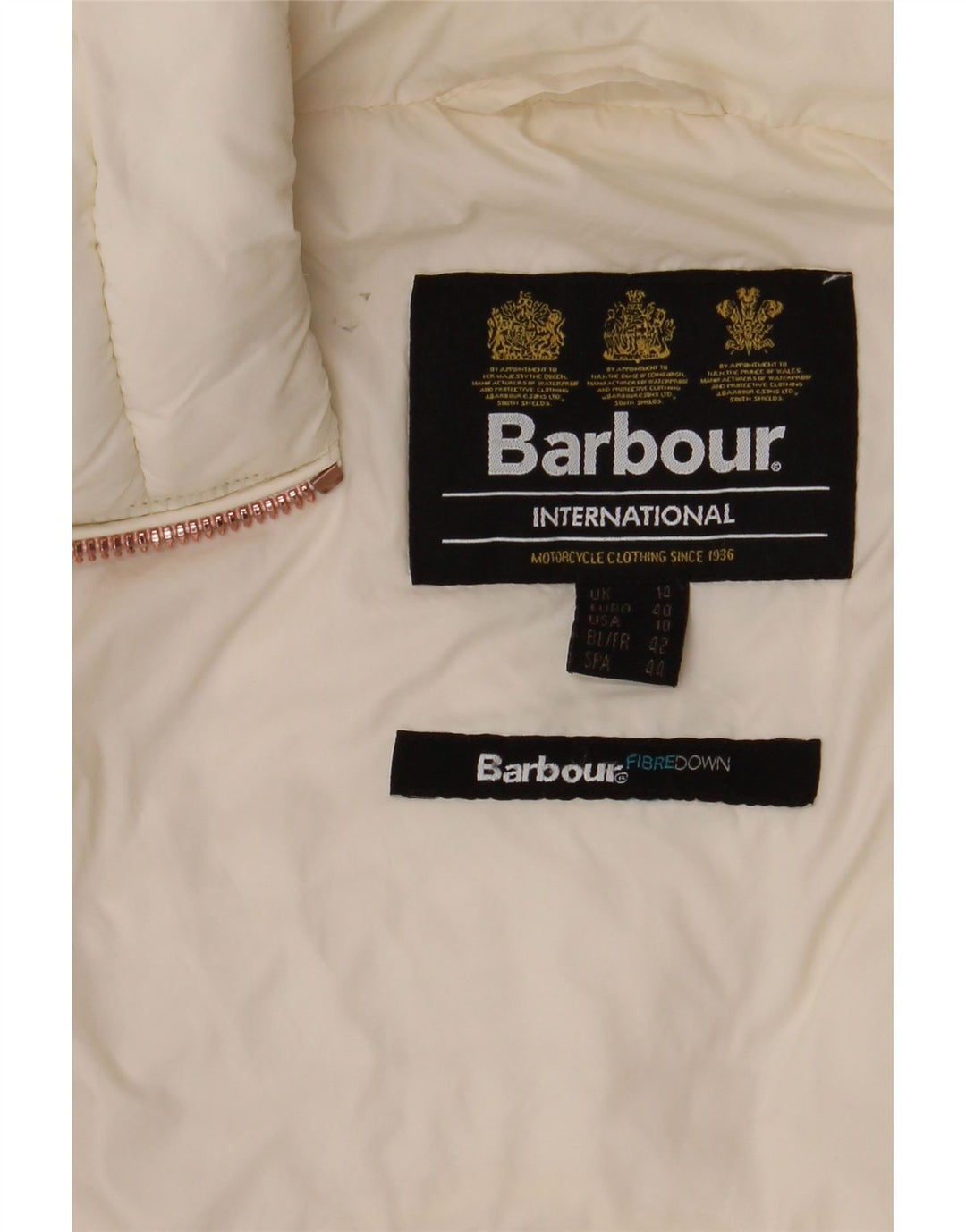 Barbour Womens Polstret Frakke UK 14 Large White Synthetic