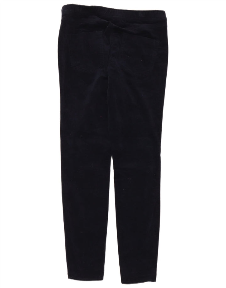 White Stuff Dame Velour Leggings UK 14 Large Navy Blue Bomuld
