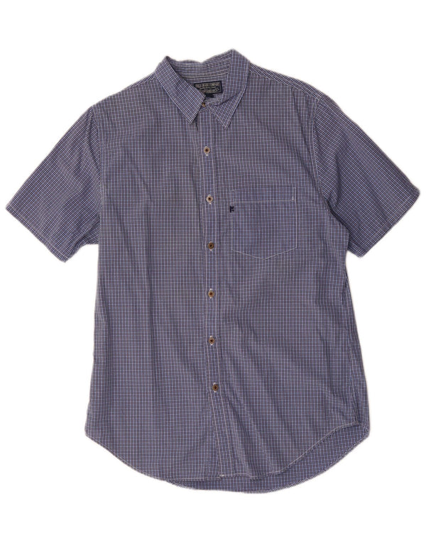 Ralph Lauren Mens Short Sleeve Shirt Medium Blue Check Cotton