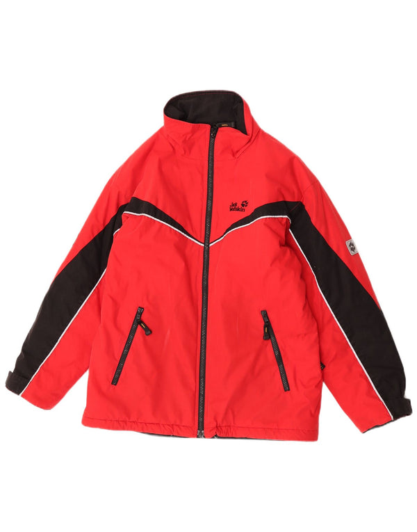 Jack Wolfskin Boys Windbreaker Jacket 11-12 År Rød Colourblock Polyester