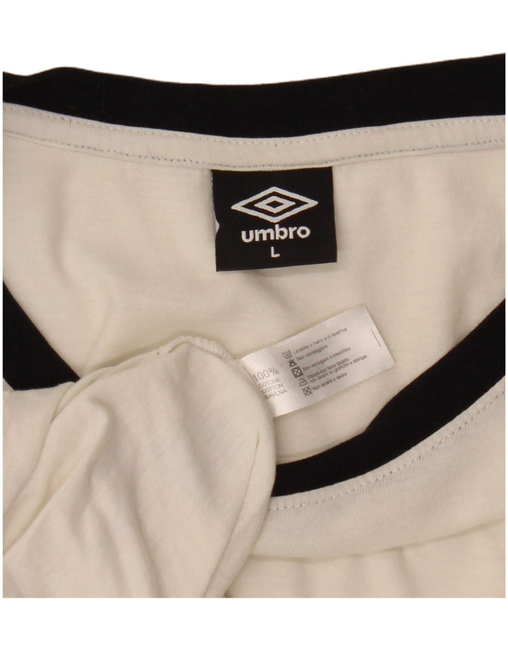 UMBRO Grafisk T-shirt top til kvinder UK 16 Stor hvid bomuld