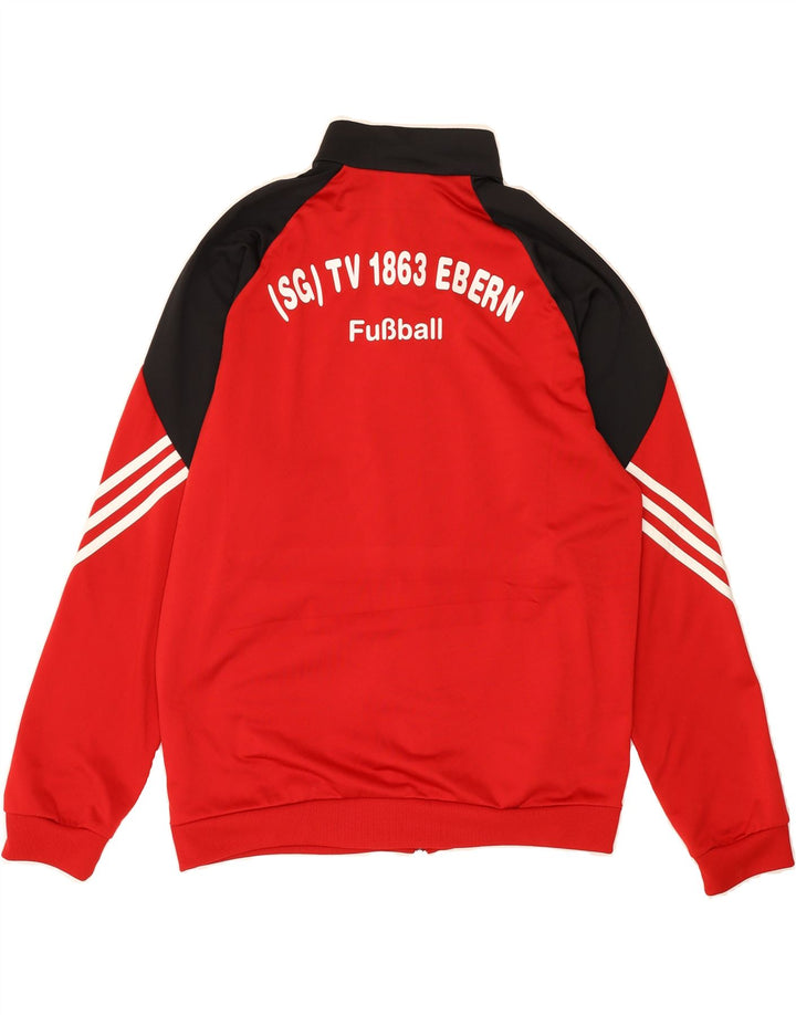ADIDAS Mens Graphic Tracksuit Top Jacket Large Red Colourblock Polyester Vintage Adidas and Second-Hand Adidas from Messina Hembry 