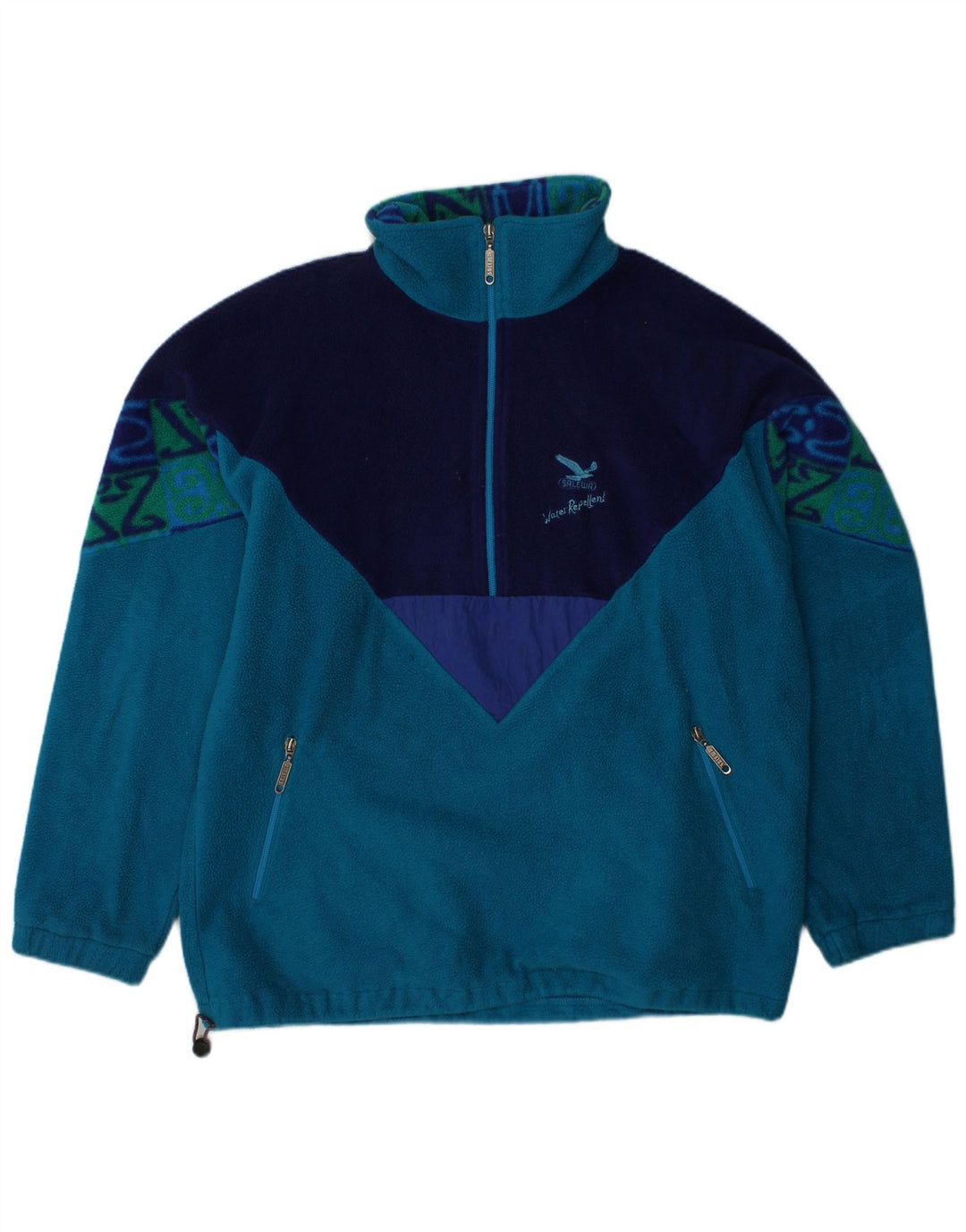 SALEWA Herre Polartec Fleece Jumper med lynlås XL Blå Colourblock Polyester