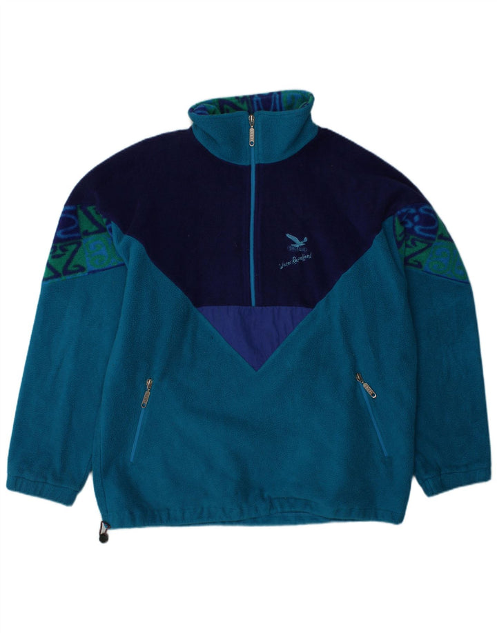 SALEWA Herre Polartec Fleece Jumper med lynlås XL Blå Colourblock Polyester