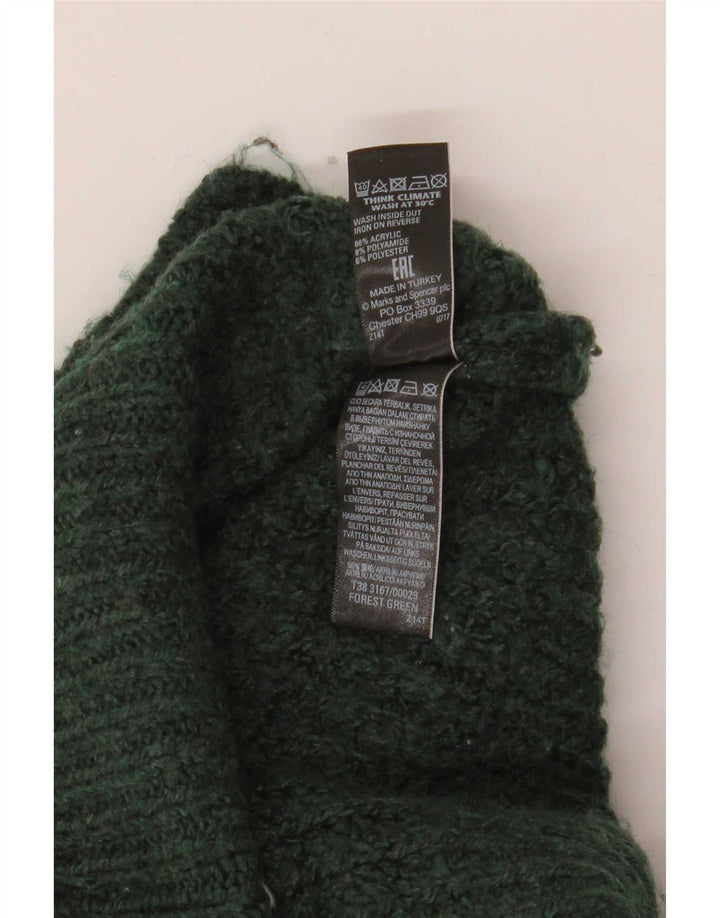 Marks & Spencer Dame Turtle Neck Jumper Sweater UK 14 Medium Green