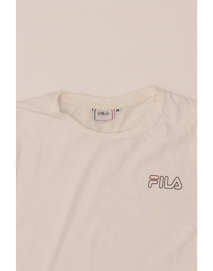 FILA Mens T-Shirt Top Medium White Cotton Vintage Fila and Second-Hand Fila from Messina Hembry 