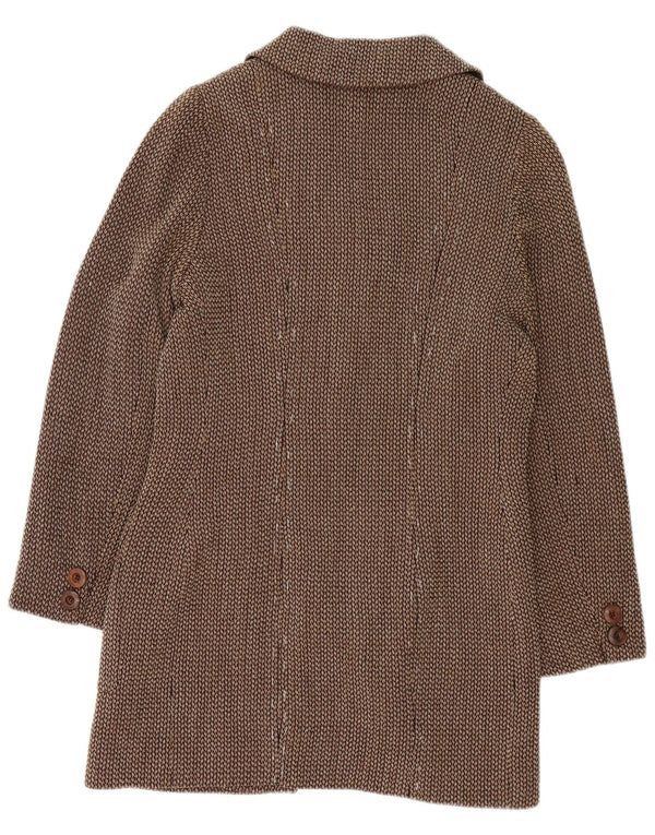 Mariella Burani Dame Longline 5 Button Blazer Jacket UK 16 Large Brown
