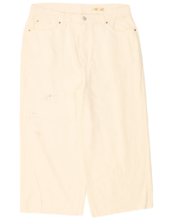 Marks & Spencer Dame Jeans med brede ben, DK 16 Large W36 L24 Off White
