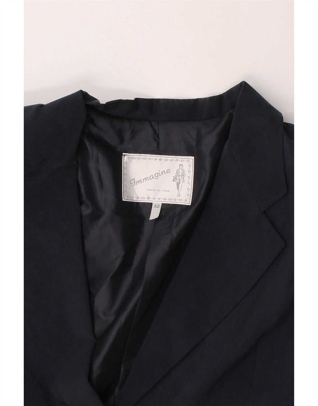 VINTAGE Womens 2 Button Blazer Jacket IT 52 2XL Navy Blue Cupro Vintage Vintage and Second-Hand Vintage from Messina Hembry 