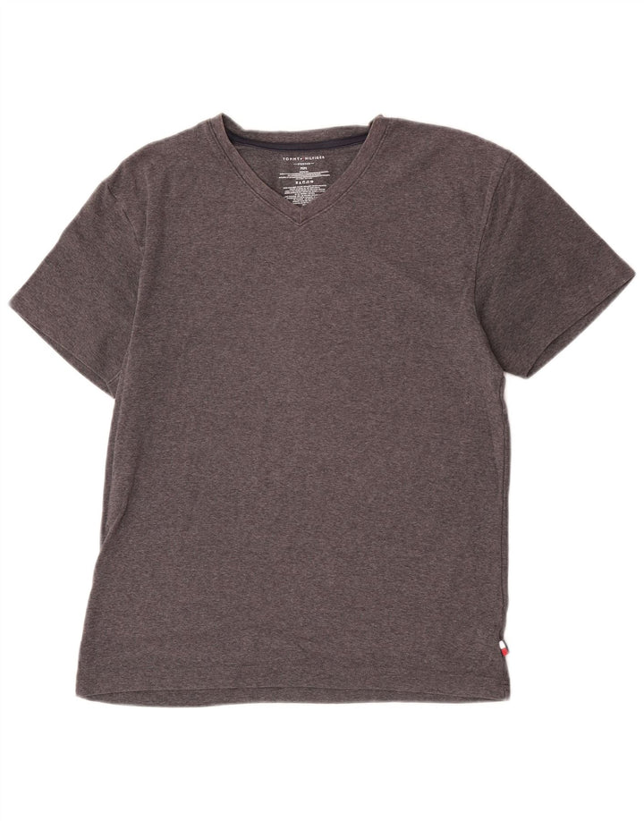 Tommy Hilfiger Herre T-Shirt Top Medium Grå Bomuld